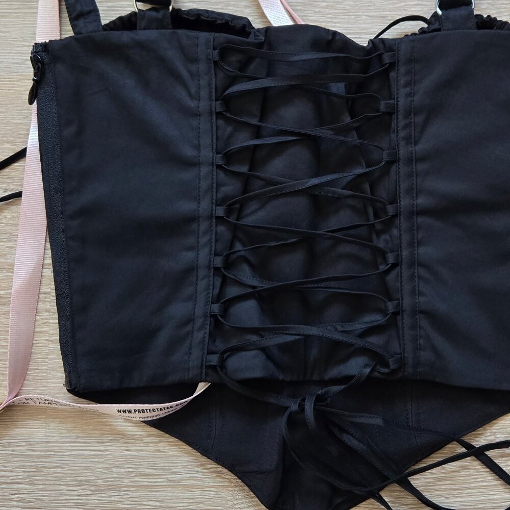 HOUSE OF CB Analia Lace-Up Crop Corset Camisole Black X-Small A/C New With Tags - Picture 11 of 16